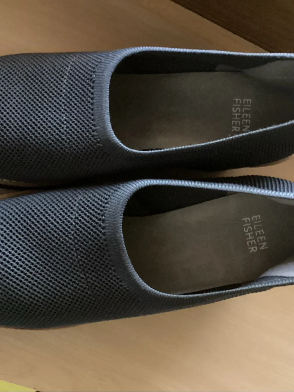 Eileen Fisher 9 1/2 M Charcoal Platform Slip-On Wedges NEW